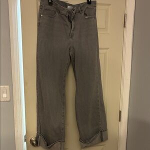 LOFT Gray Flare & Wide Leg Jeans
